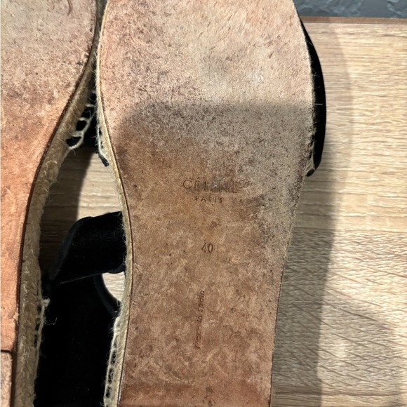 Celine Black Velvet Velcro Strap Espadrille - Picture 8 of 8
